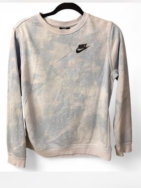 Nike Pullover Sweatshirt - Pale Blue and Light Beige Cloudwash